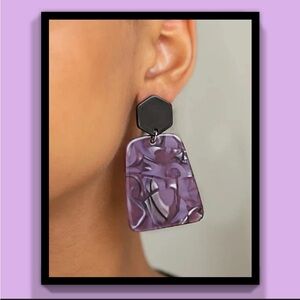 Paparazzi Purple and Black Statement Earrings